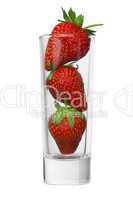 strawberry in a glass