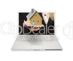 Woman Handing House Through Laptop Screen