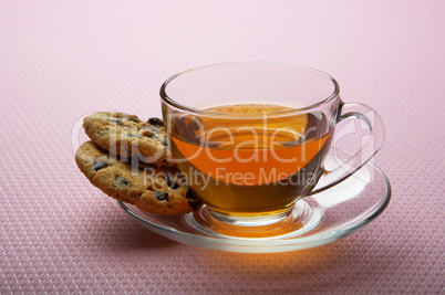 Tea with chocolate cookies