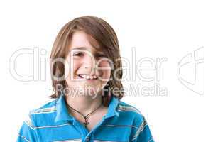 Portrait Fröhlicher Junge mit Polohemd
