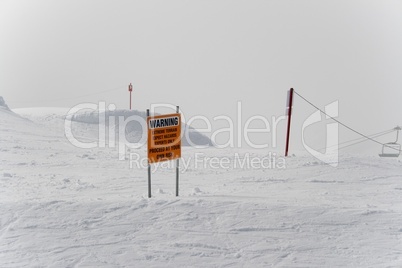Dangerous area for ski experts