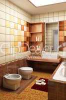 tiled design of the bathroom