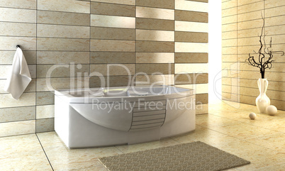 staggered tiled design of the bathroom