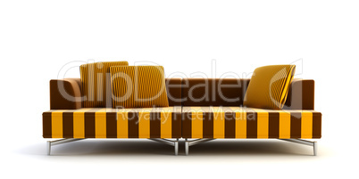 modern striped couch