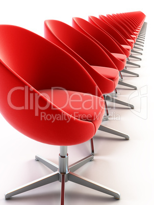 the row of modern chairs