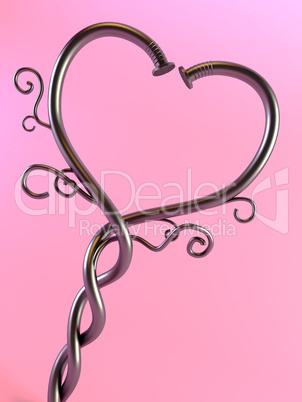 two twisted nails heart-shaped