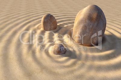 stones and sand