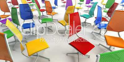 colour office chairs 3d