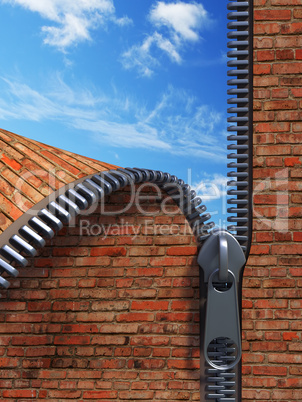 unzip brick wall
