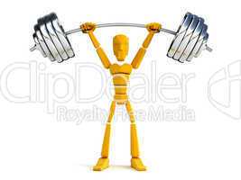 3d man hold heavy weight