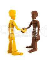 two symbolic human make an agreement