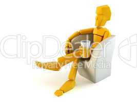 symbolic man relax in easy chair