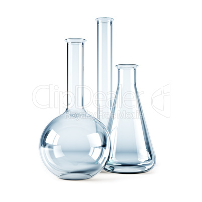 empty chemical flasks