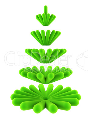 3d symbolic New Year's fir tree