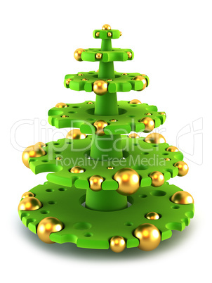 3d symbolic New Year's fir tree