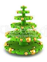 3d symbolic New Year's fir tree