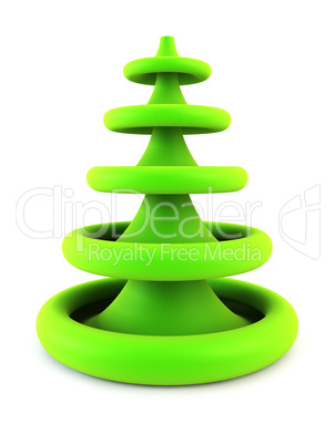 3d symbolic New Year's fir tree