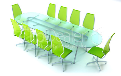 boardroom with table and chairs