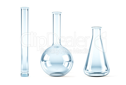 empty chemical flasks