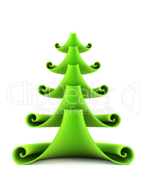 3d symbolic New Year's fir tree