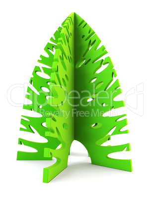 3d symbolic New Year's fir tree