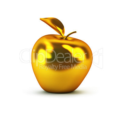 golden 3d apple