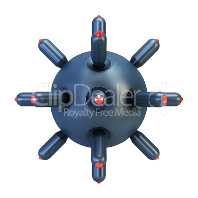 anti-submarine bomb 3d rendering