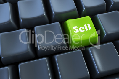 keyboard with "sell" button