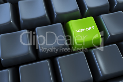 keyboard with "support" button