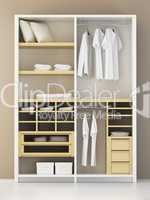 Inside the modern closet 3d rendering