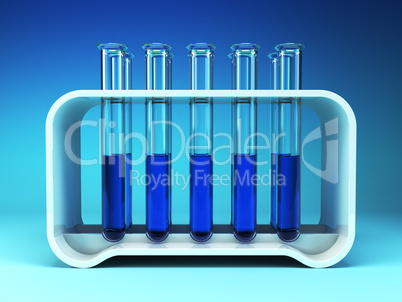 chemical flasks with reagents