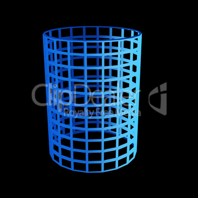 faceted blue 3d cylinder