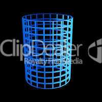 faceted blue 3d cylinder