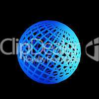 faceted blue 3d sphere