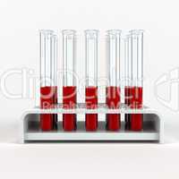 medical test-tube with blood samples