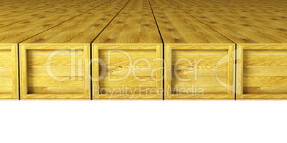 warehouse with multitude wooden crates