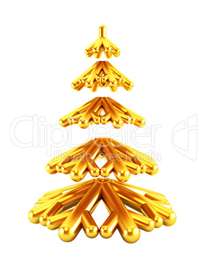 3d symbolic New Year's fir tree