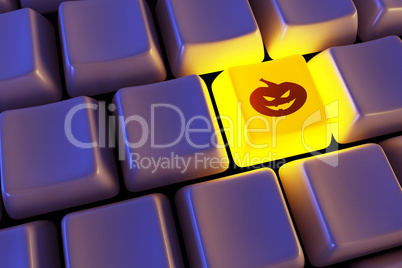 keyboard with "halloween pumpkin" button
