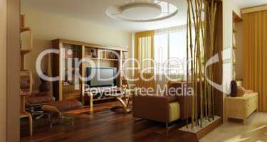 modern lounge room interior 3d rendering