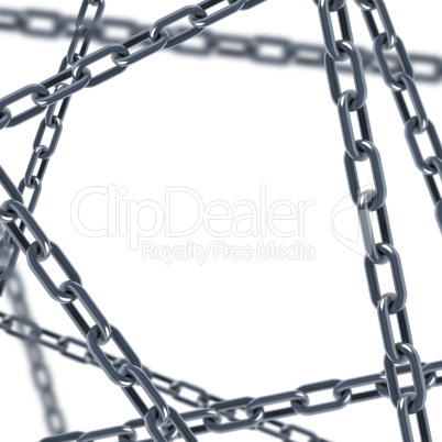 isolated chain links 3d rendering