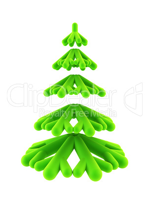 symbolic Christmas tree 3d rendering