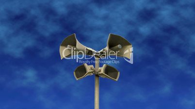 Outdoor speakers with blue sky