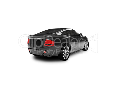 isolated black car back view 01