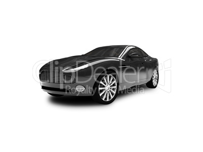 isolated black car front view 01