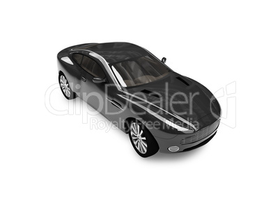 isolated black car front view 03