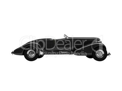 isolated retro black car side view