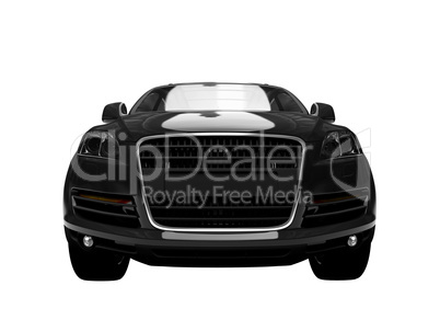 isolated black car front view 01