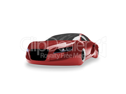 isolated red super car front view 01