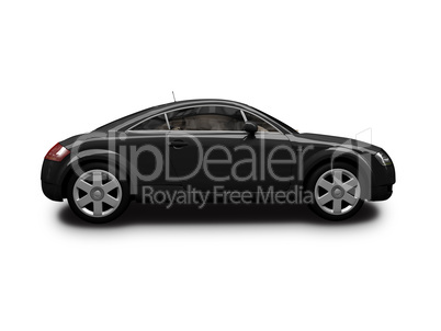 isolated black sport car side view