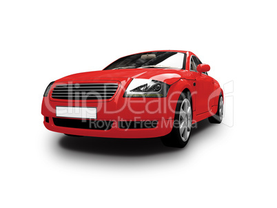 isolated red car front view